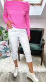 Aoife white cropped trousers