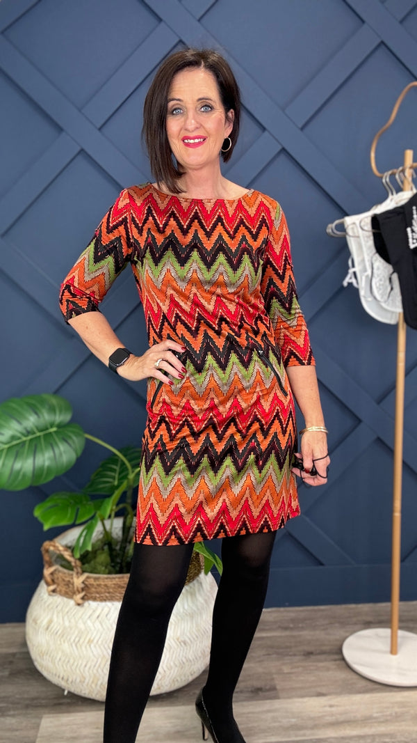 Desert Zig-Zag Darcy Dress