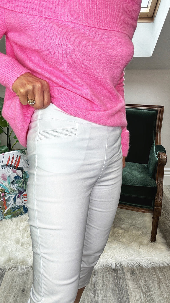 Aoife white cropped trousers