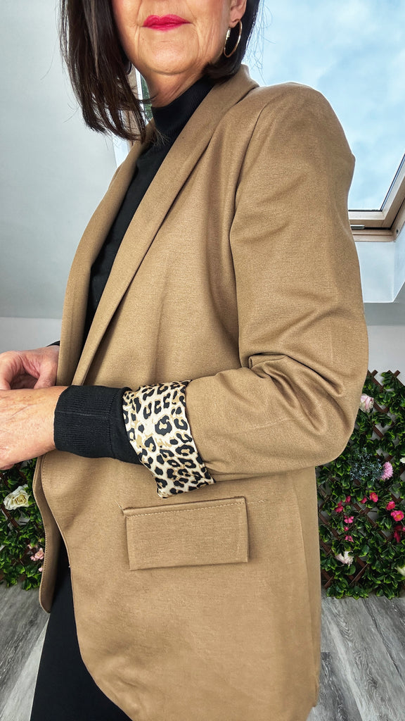 Leopard Cuff Blazer