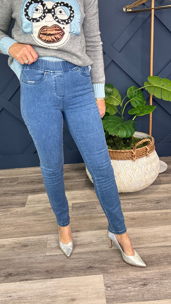 Pull On Mid Denim Jegging