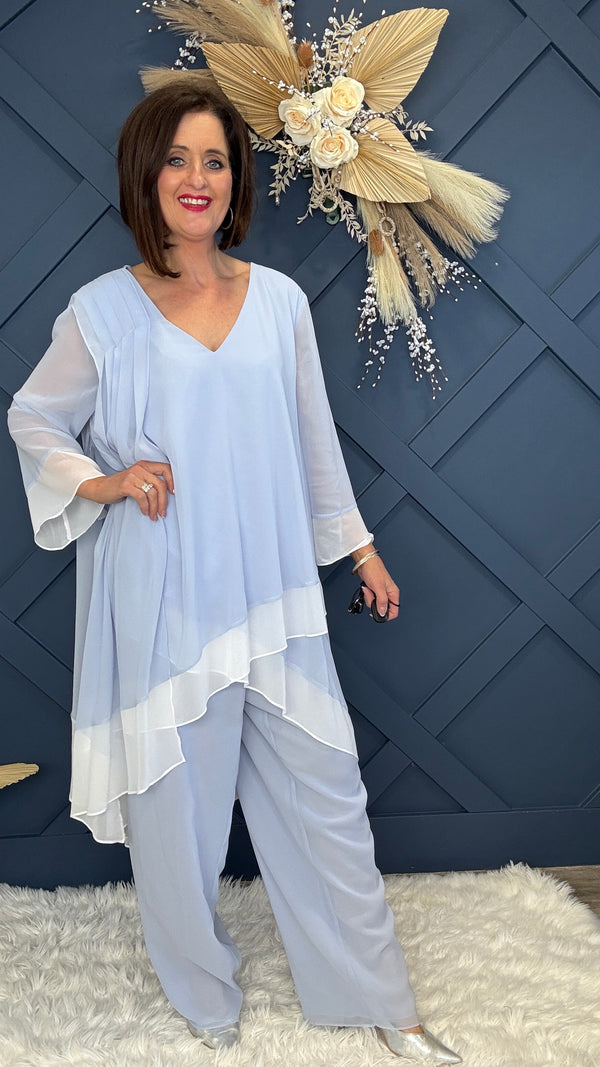Veromia Pale Blue STACEY Trouser Suit