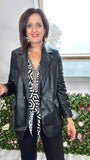 Pleather Boyfriend Blazer