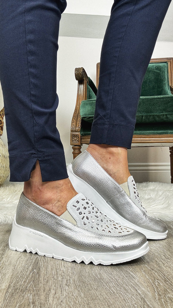 White and Silver SHIRLEY Wedge