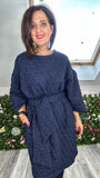 Navy Quilted MAEVE Dress