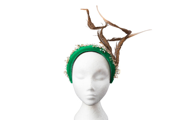Green Millinery Headband