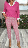 Pink Floral Crop Trousers