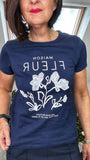 Navy and White FLEUR T-Shirt