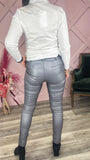Silver Pleather Trousers